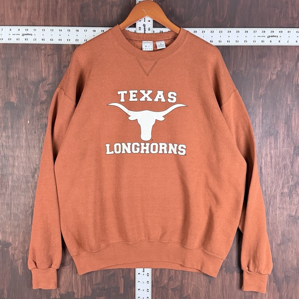 Texas Longhorns M J Soffe Crewneck‎ Sweatshirt Orange Adult XL NCAA Vintage USA